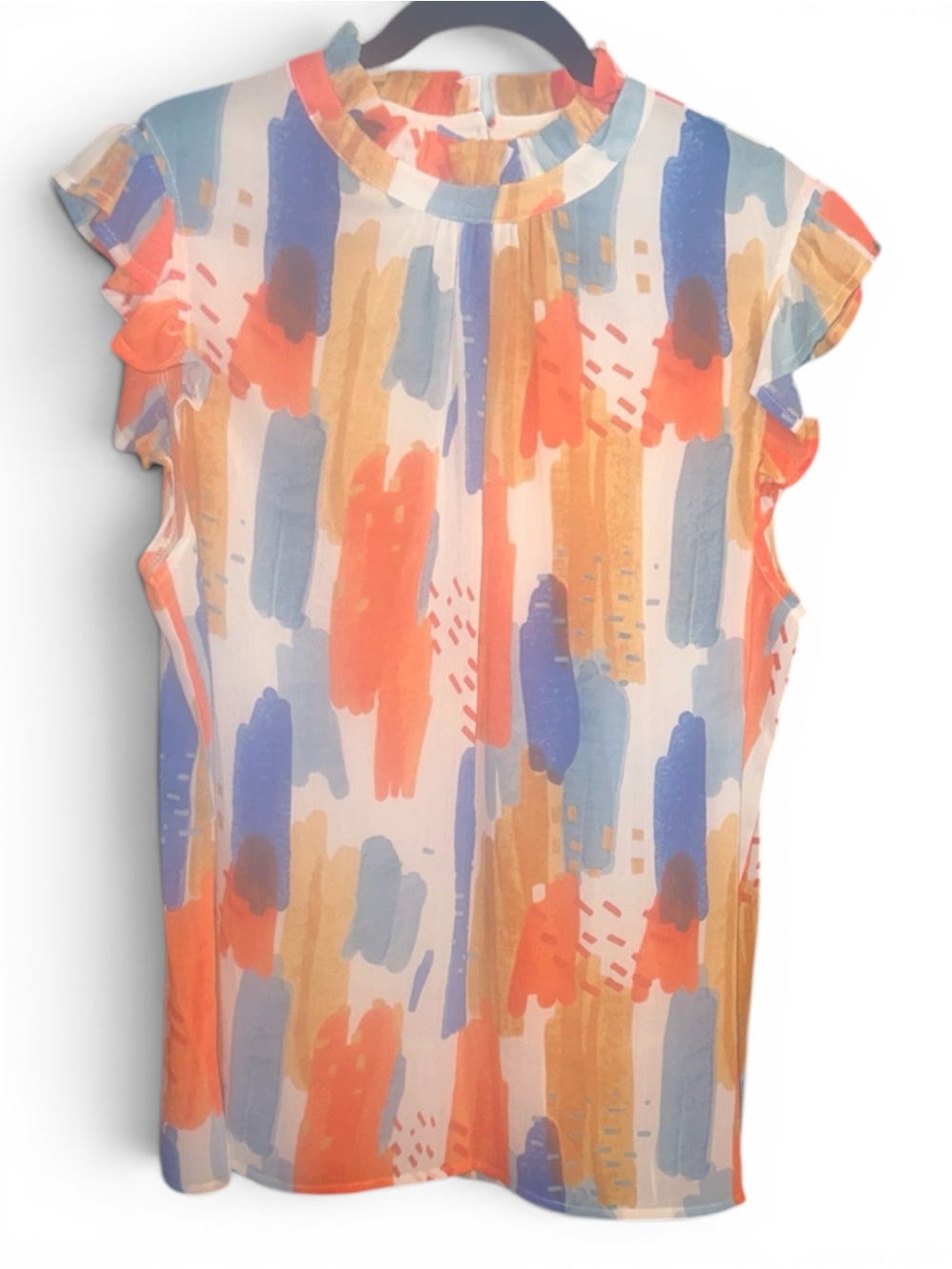 2xl Colorful Abstract Print Women's Blouse - Picture 2 of 6